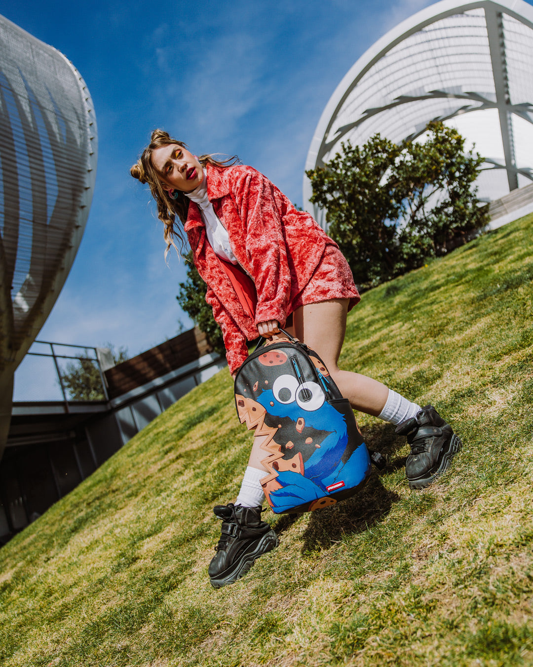 SPRAYGROUND COOKIE MONSTER COOKIE SHARKBITE BACKPACK (DLXV)