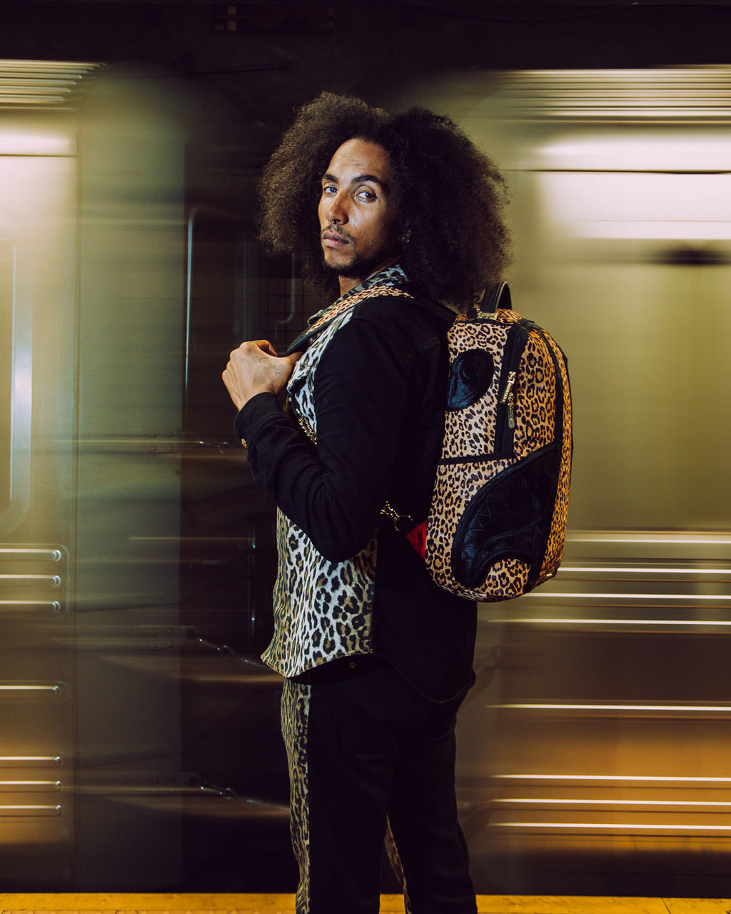 SPRAYGROUND AFRICAN INTELLIGENCE 9 COURAGE LIVES ON BACKPACK - SANDFLOWER COLLAB