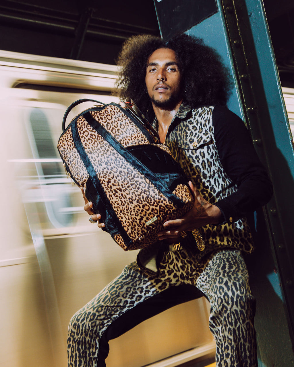 SPRAYGROUND AFRICAN INTELLIGENCE 9 COURAGE LIVES ON BACKPACK - SANDFLOWER COLLAB