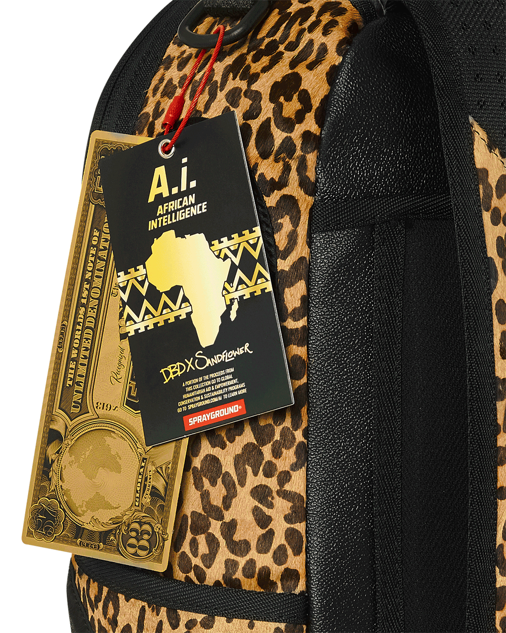 SPRAYGROUND AFRICAN INTELLIGENCE 9 COURAGE LIVES ON BACKPACK - SANDFLOWER COLLAB