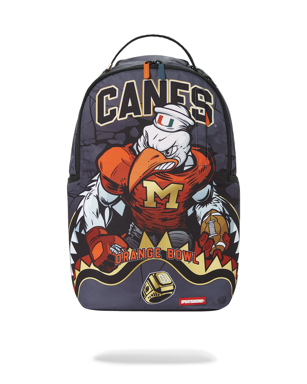 SPRAYGROUND CANES MUSCLE UNIVERSITY OF MIAMI BACKPACK (WITH WARREN SAPP)