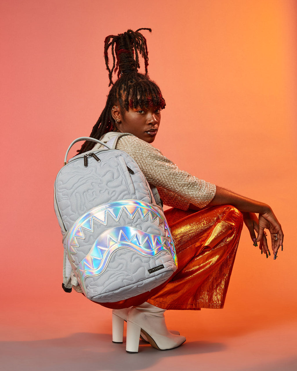 SPRAYGROUND MIRASHAKU IRIDESCENT QUILT BACKPACK
