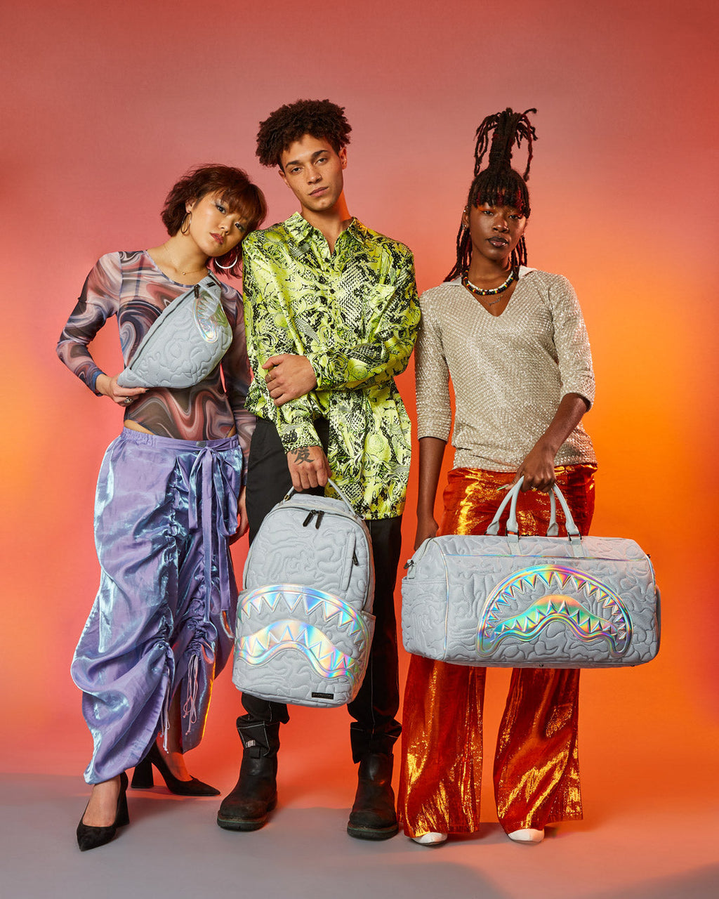 SPRAYGROUND MIRASHAKU IRIDESCENT QUILT BACKPACK