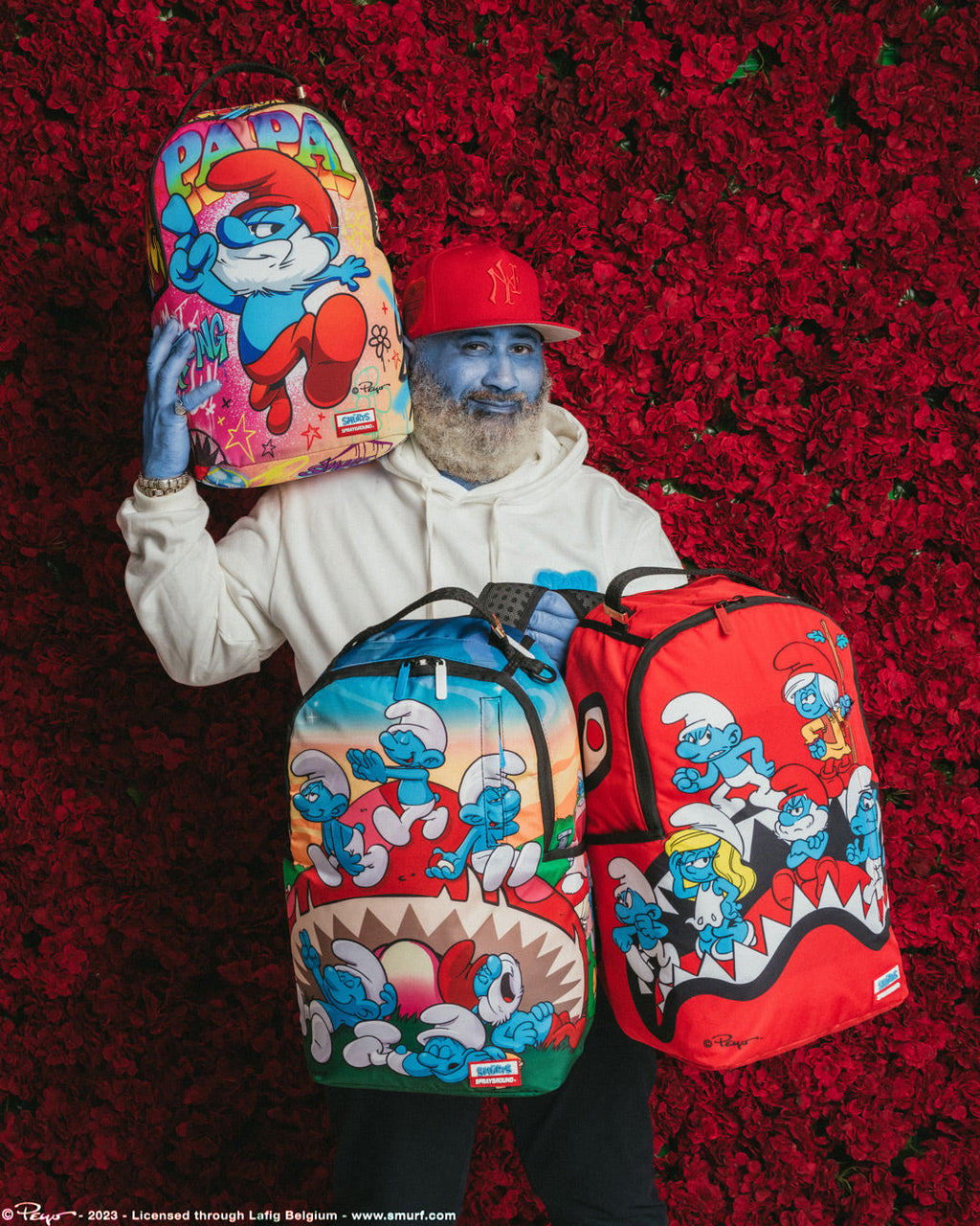 SPRAYGROUND SMURFS SHARK BOUNCE BACKPACK