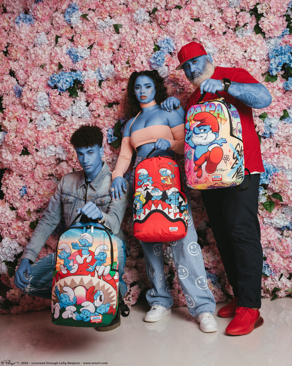 SPRAYGROUND SMURFS SHARK BOUNCE BACKPACK