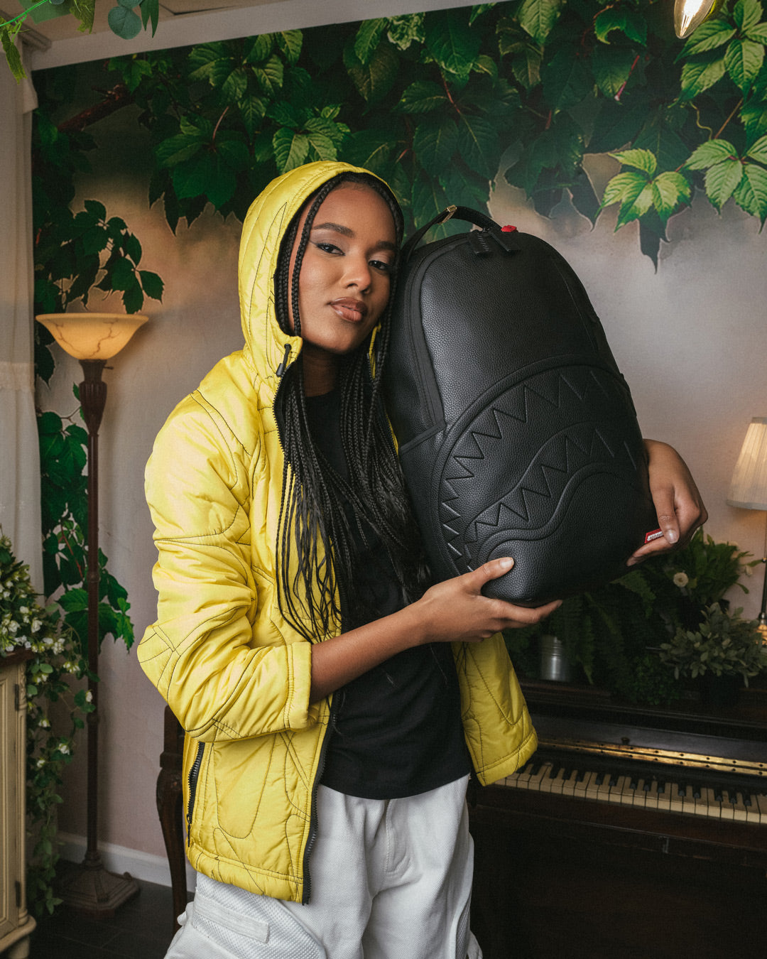 SPRAYGROUND EMBOSSED SHARK TRAVELER BACKPACK (DLXV)
