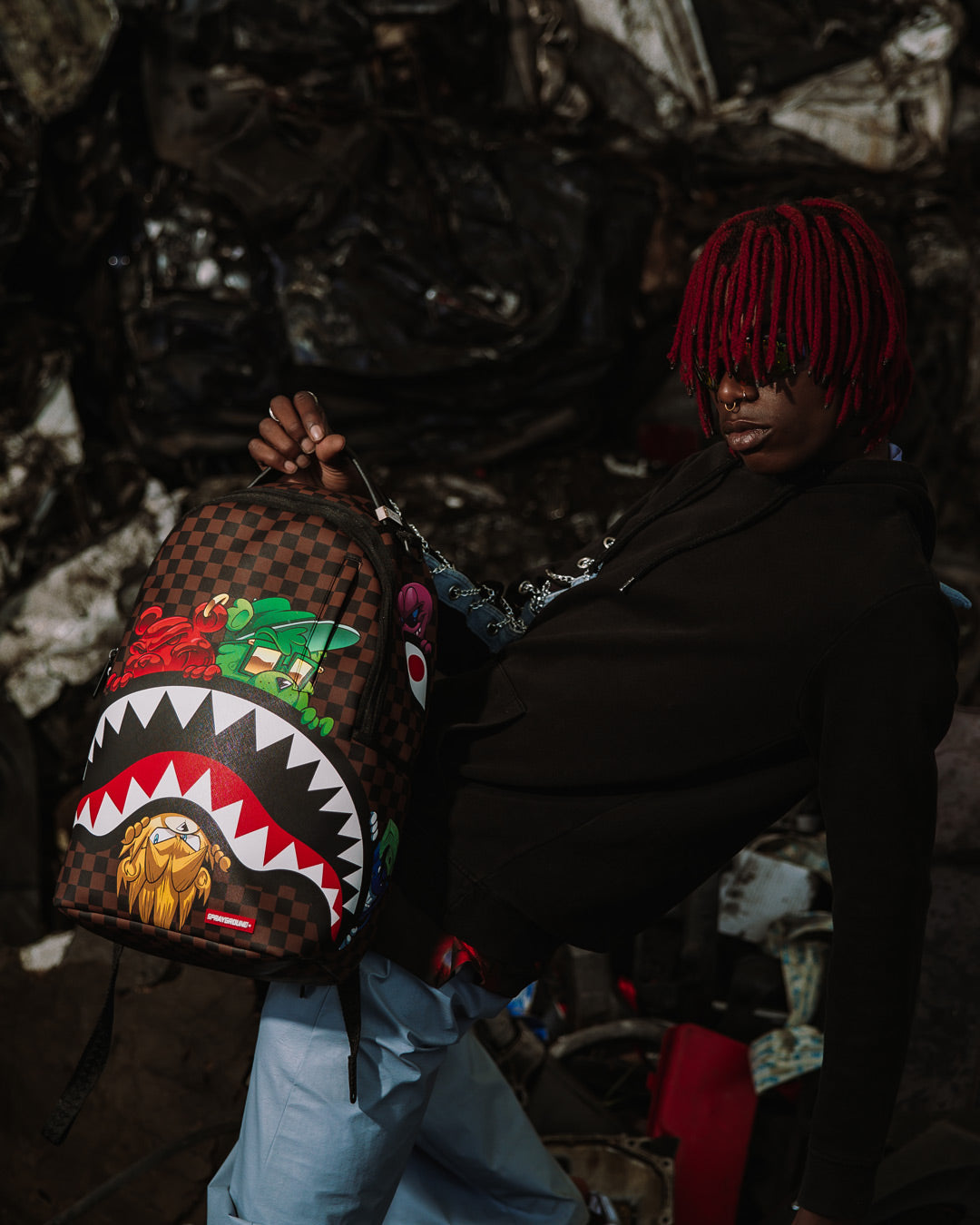 SPRAYGROUND SHARKS IN PARIS CHARACTERS SNEAKIN BACKPACK (DLXV)