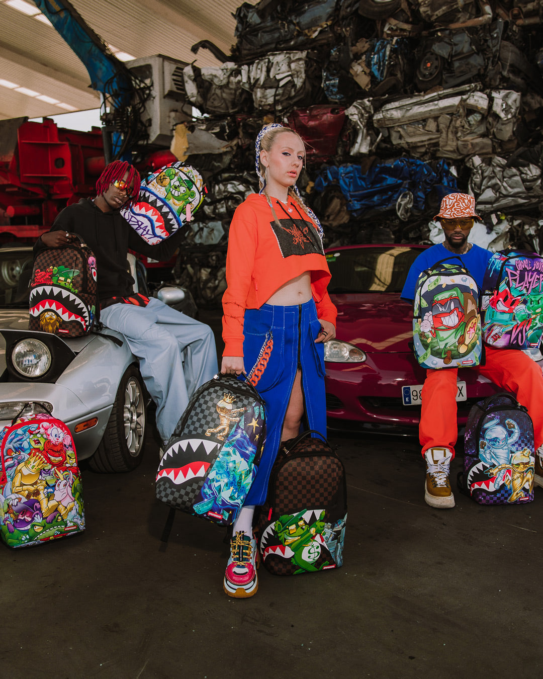 SPRAYGROUND SHARKS IN PARIS CHARACTERS SNEAKIN BACKPACK (DLXV)