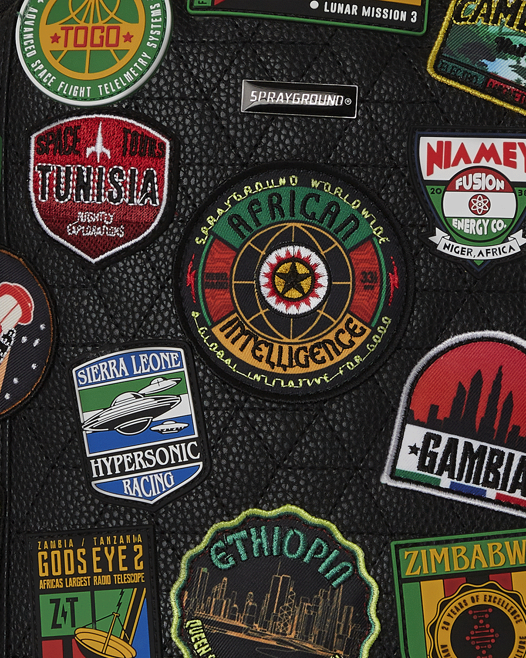 SPRAYGROUND A.I. THE 54 (PATCHES OF AFRICA) CARGO BACKPACK