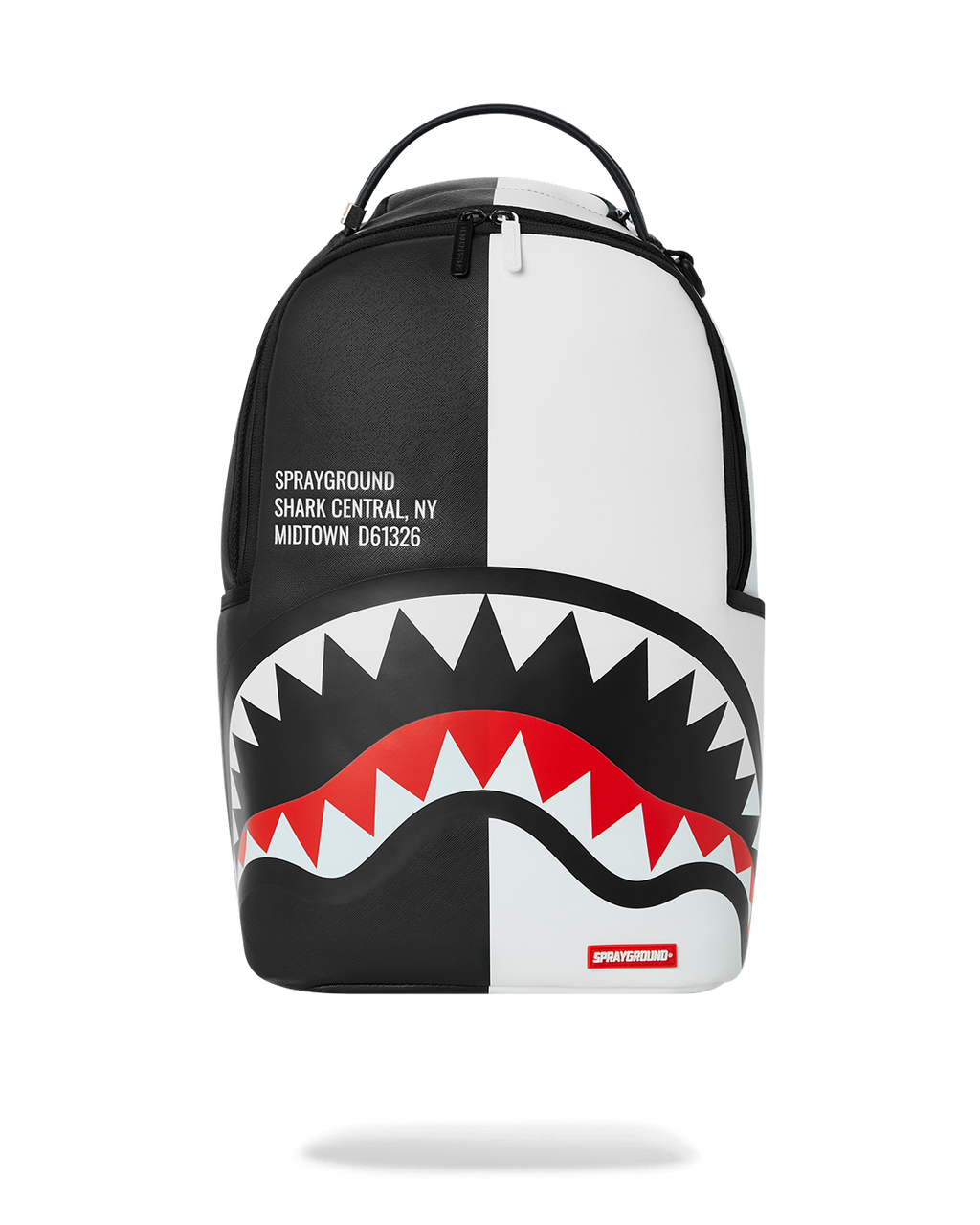 SPRAYGROUND SHARK CENTRAL SPLIT BACKPACK BLK/WHT (DLXV)