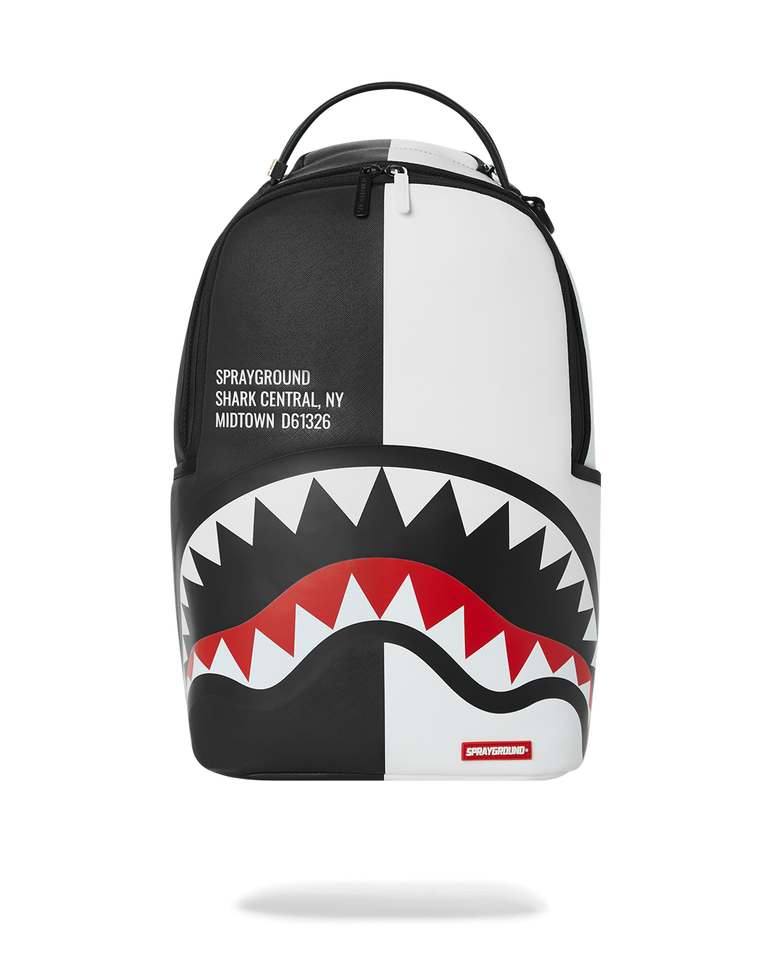 SPRAYGROUND SHARK CENTRAL SPLIT BACKPACK BLK/WHT (DLXV)