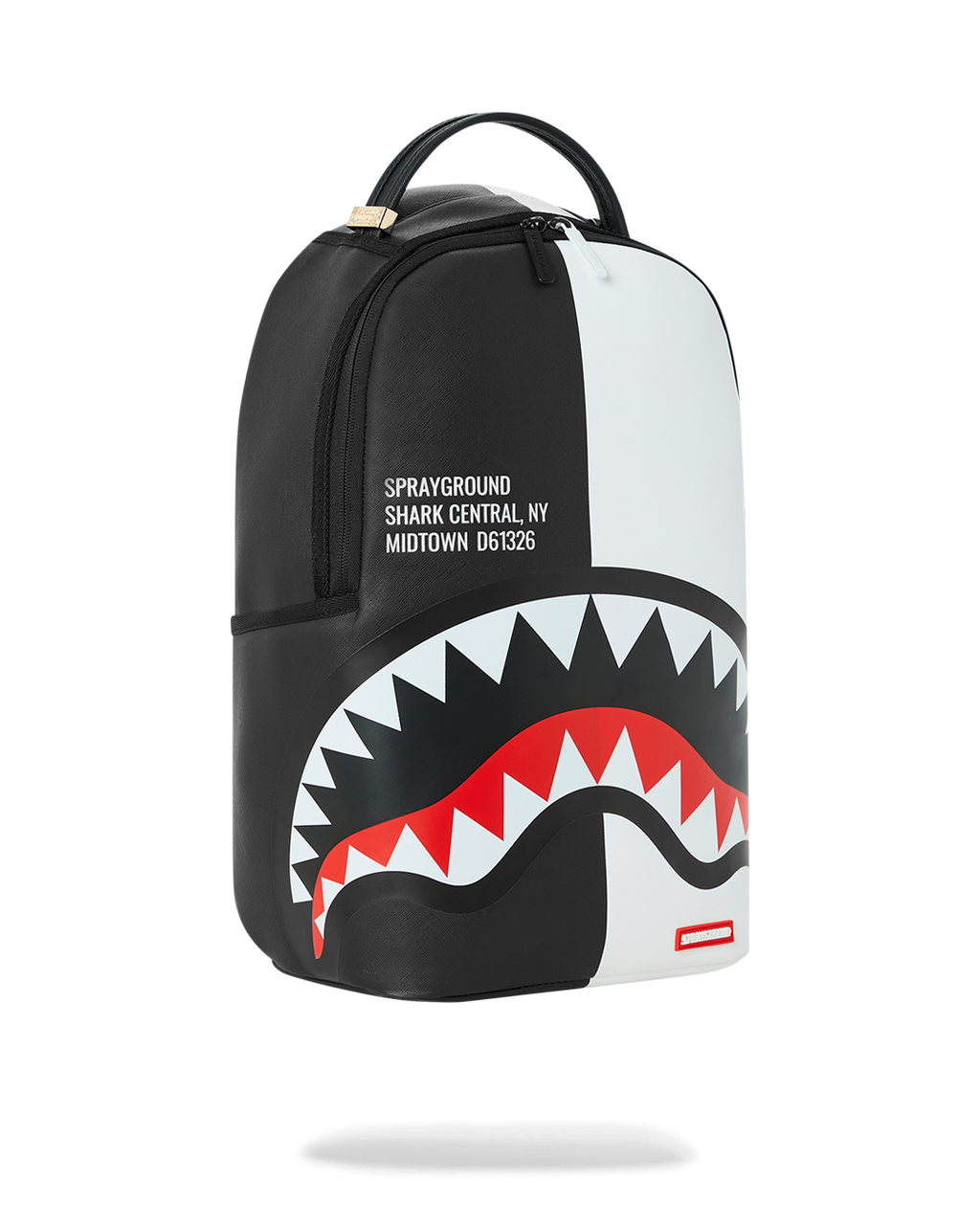 SPRAYGROUND SHARK CENTRAL SPLIT BACKPACK BLK/WHT (DLXV)