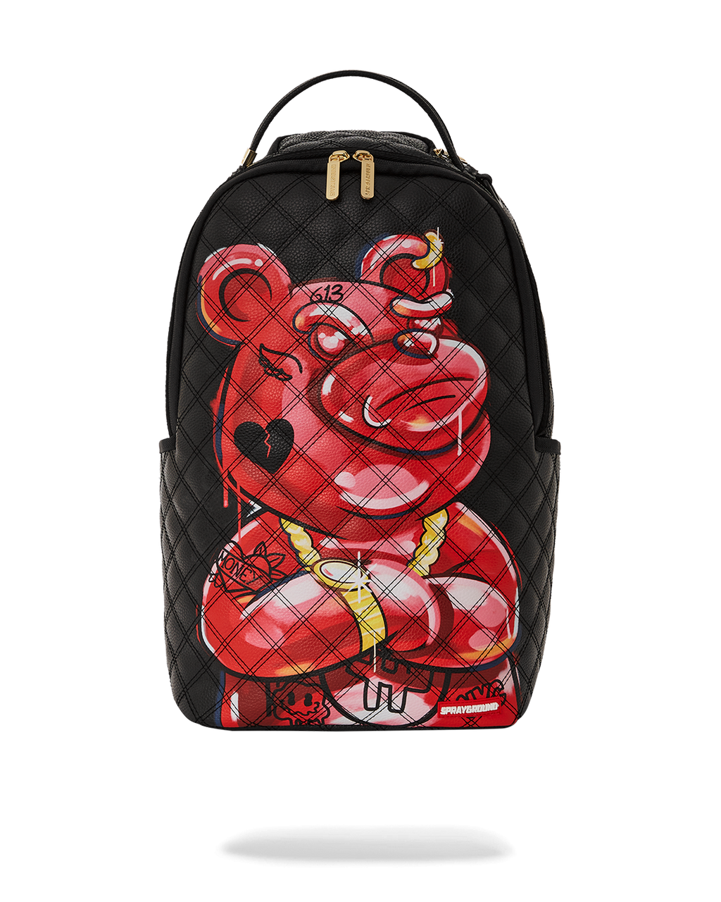 SPRAYGROUND QUILT HAND PAINTED DIABLO BEAR BACKPACK (DLXV)