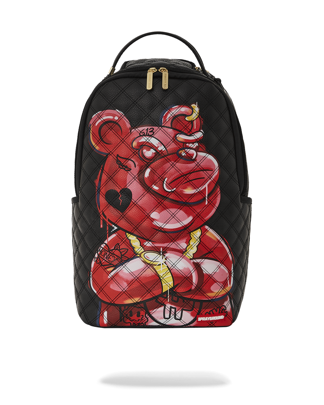 SPRAYGROUND QUILT HAND PAINTED DIABLO BEAR BACKPACK (DLXV)