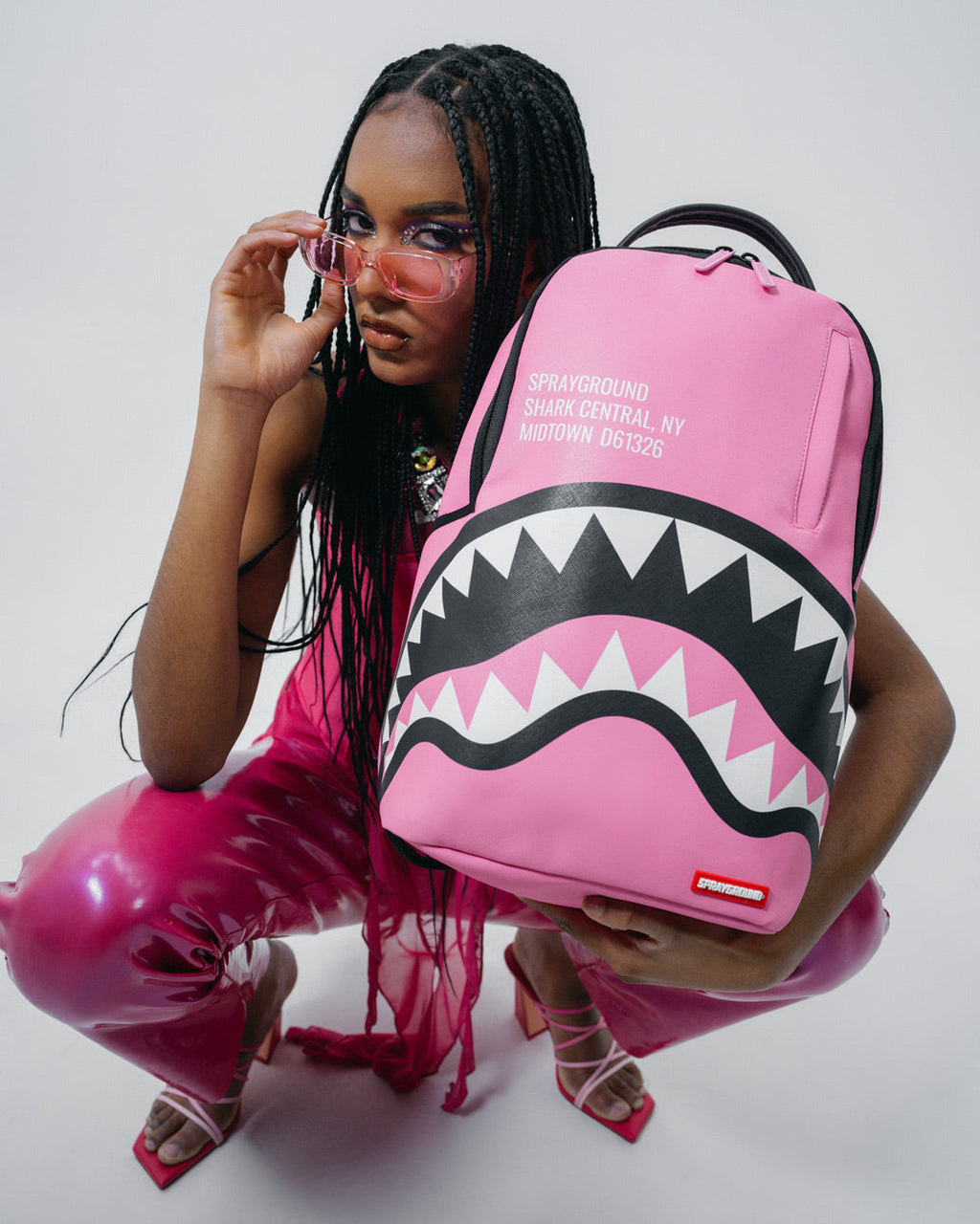 SPRAYGROUND SHARK CENTRAL (PINK) BACKPACK (DLXV)