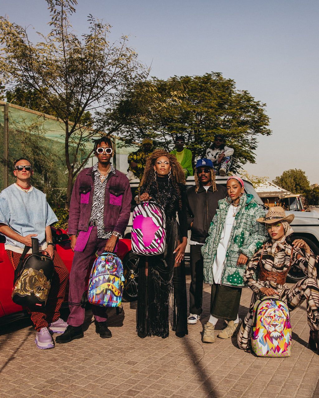 SPRAYGROUND A.I.8 AFRICAN INTELLIGENCE MOTHERLAND LOVE BACKPACK (DLXV)