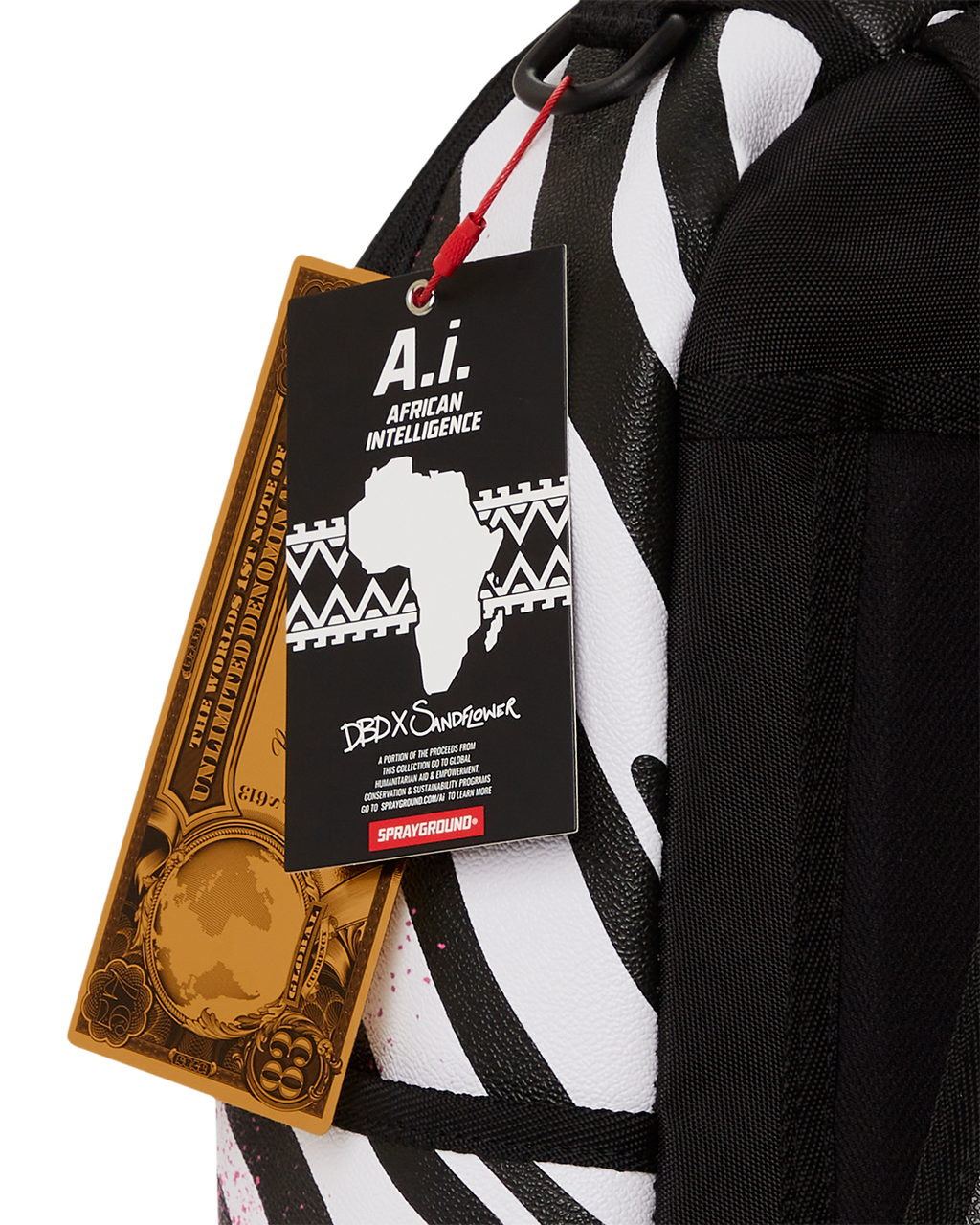 SPRAYGROUND A.I.8 AFRICAN INTELLIGENCE MOTHERLAND LOVE BACKPACK (DLXV)