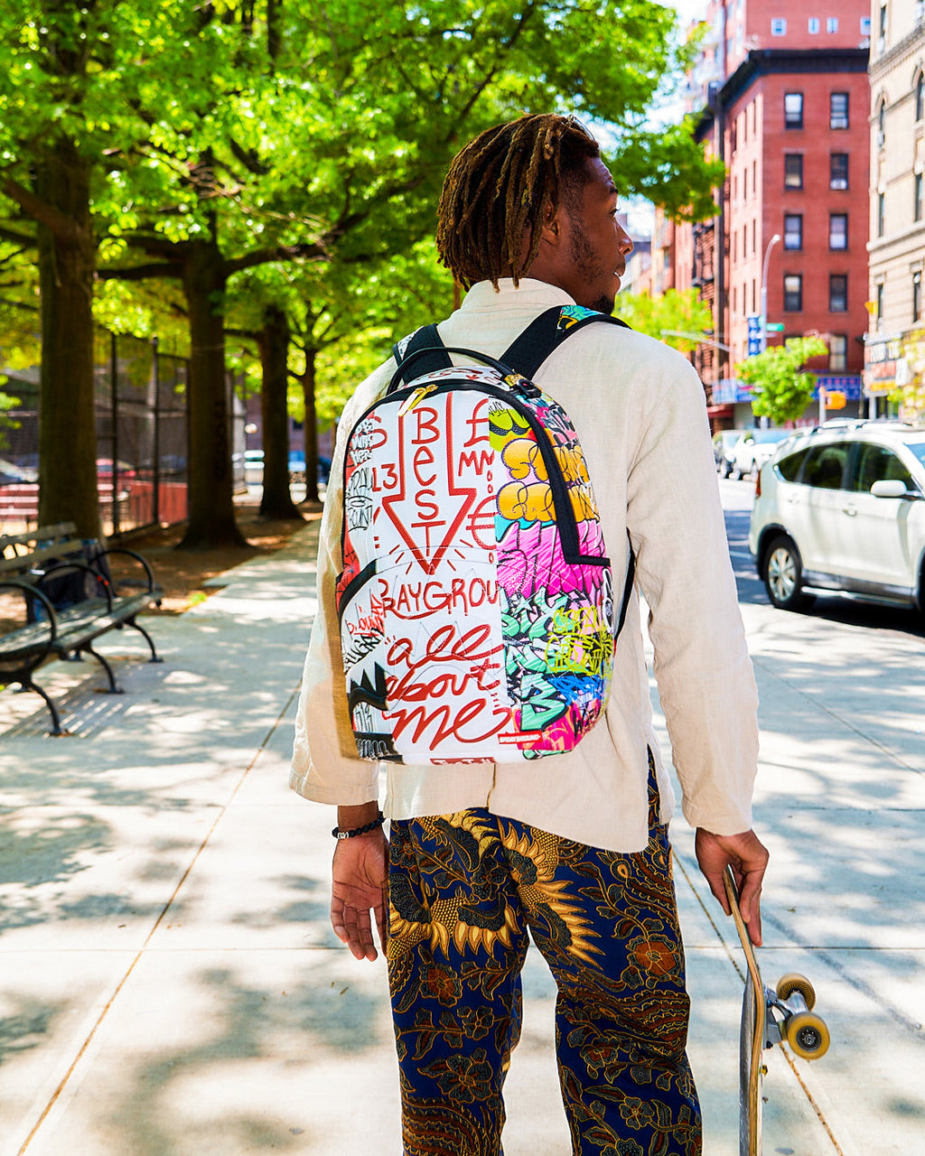 SPRAYGROUND TRI-SPLIT GRAFFITI BACKPACK (DLXV)