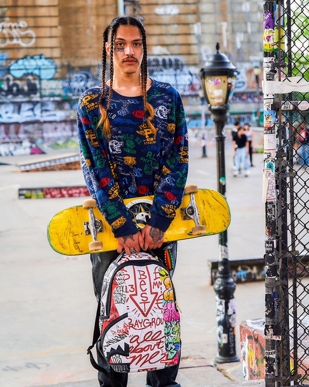 SPRAYGROUND TRI-SPLIT GRAFFITI BACKPACK (DLXV)