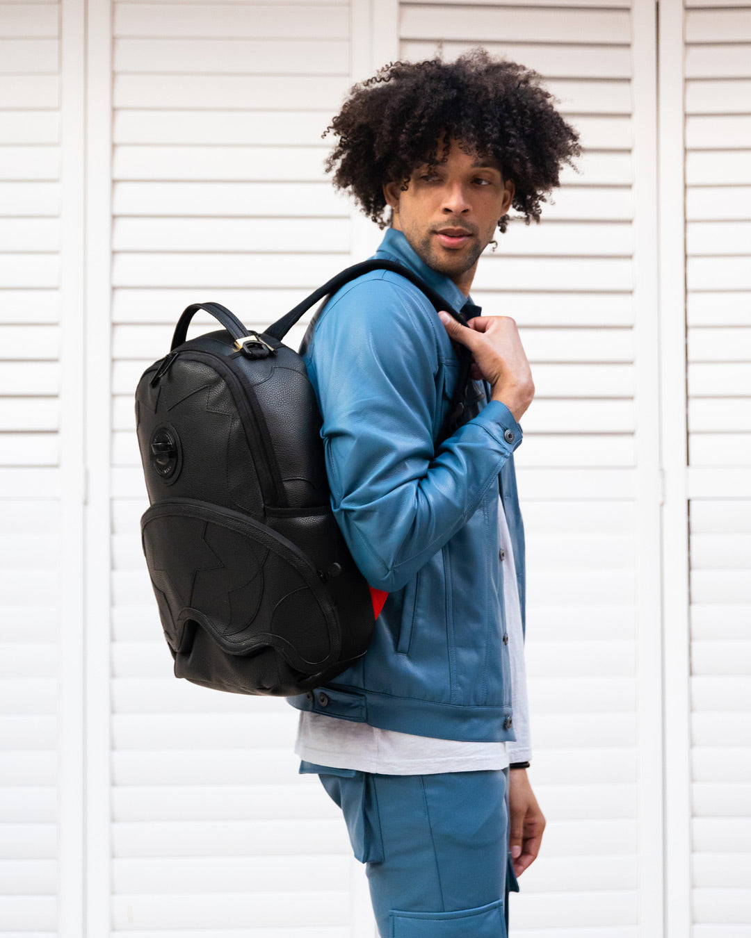 SPRAYGROUND HEAVY METAL SHARK BLACK BACKPACK (DLXV)