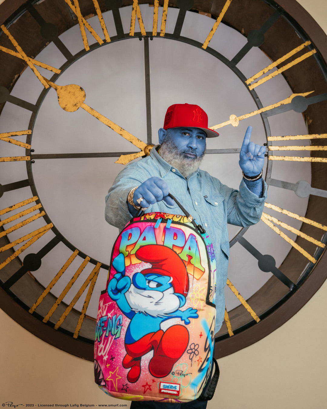 SPRAYGROUND PAPA SMURF ON THE RUN BACKPACK