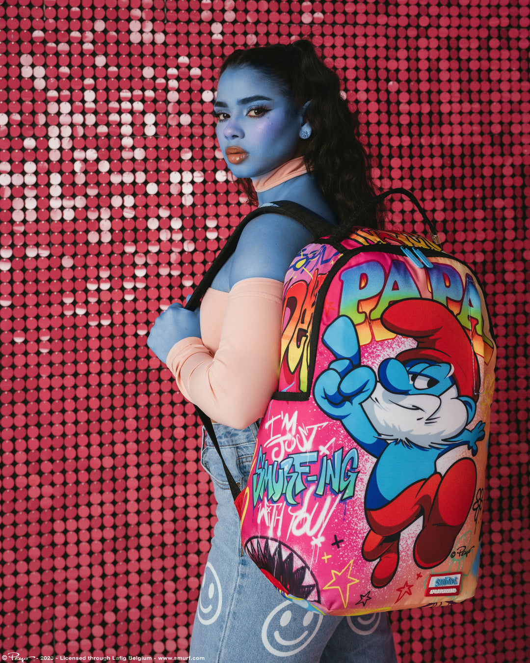 SPRAYGROUND PAPA SMURF ON THE RUN BACKPACK