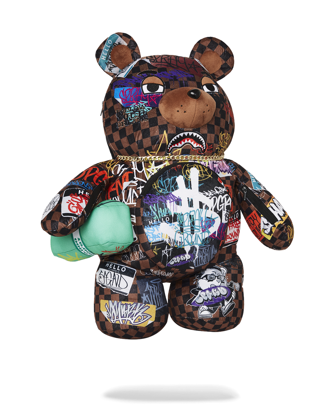 SPRAYGROUND SHARKS IN PARIS THE RIZZ MONEYBEAR TEDDYBEAR BACKPACK