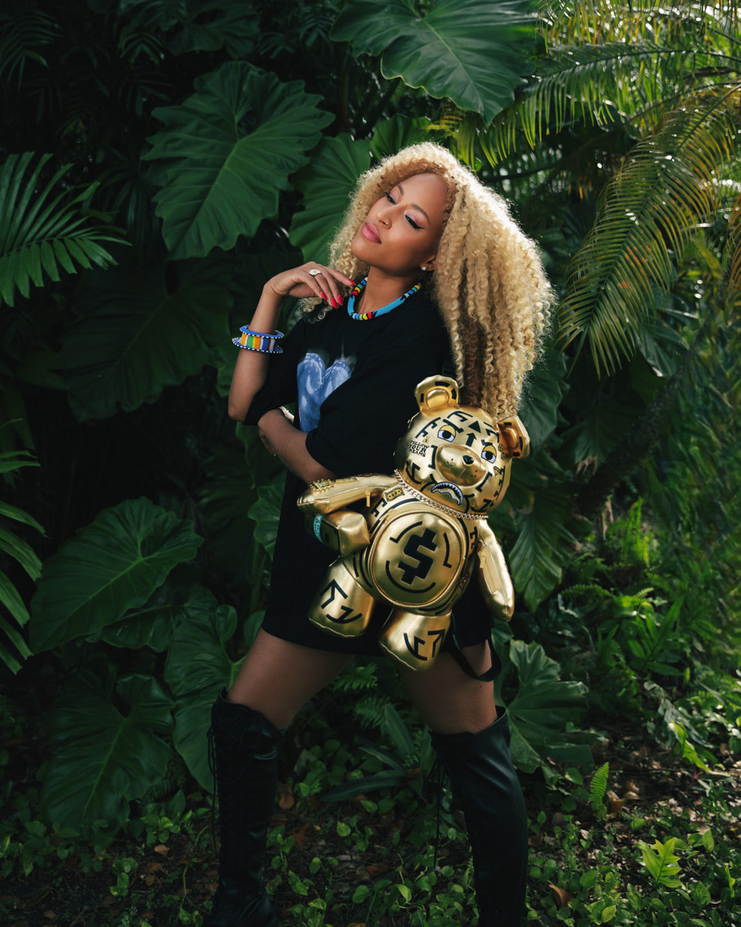 SPRAYGROUND A.I.8 AFRICAN INTELLIGENCE PATH TO THE FUTURE II MEDIUM MONEYBEAR TEDDYBEAR BACKPACK