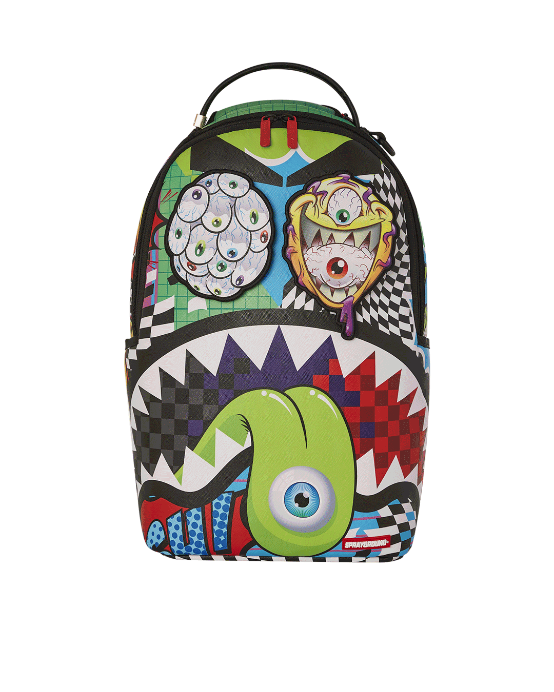 SPRAYGROUND PSYCHO WORLD OF FUN BACKPACK (WITH REMOVABLE VELCRO EYE PATCHES)