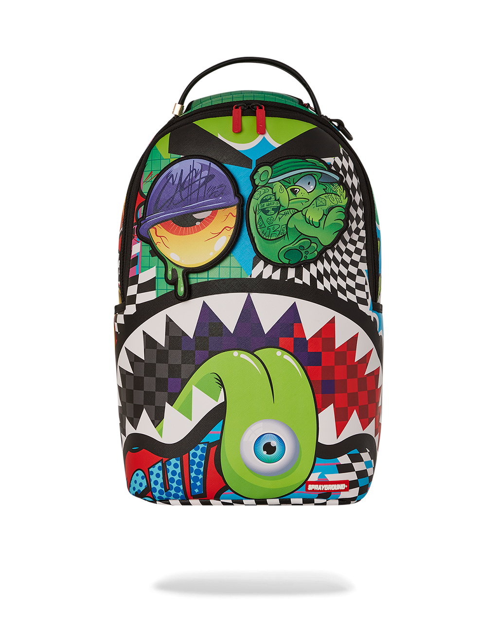 SPRAYGROUND PSYCHO WORLD OF FUN BACKPACK (WITH REMOVABLE VELCRO EYE PATCHES)