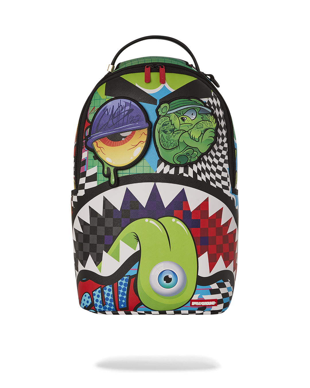 SPRAYGROUND PSYCHO WORLD OF FUN BACKPACK (WITH REMOVABLE VELCRO EYE PATCHES)