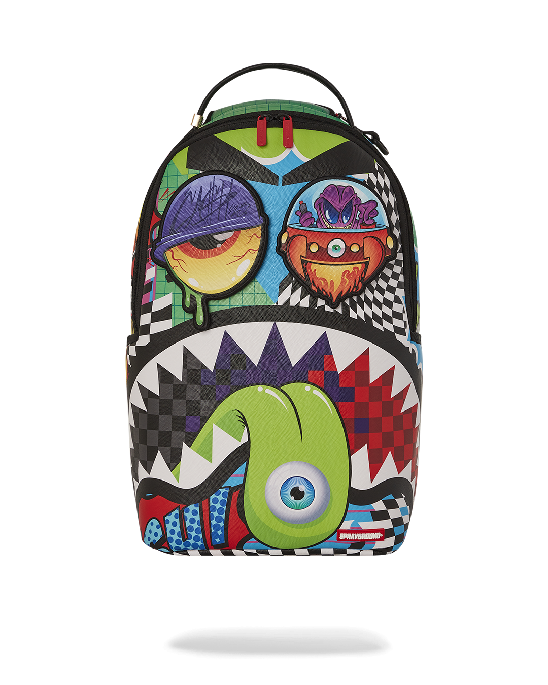 SPRAYGROUND PSYCHO WORLD OF FUN BACKPACK (WITH REMOVABLE VELCRO EYE PATCHES)