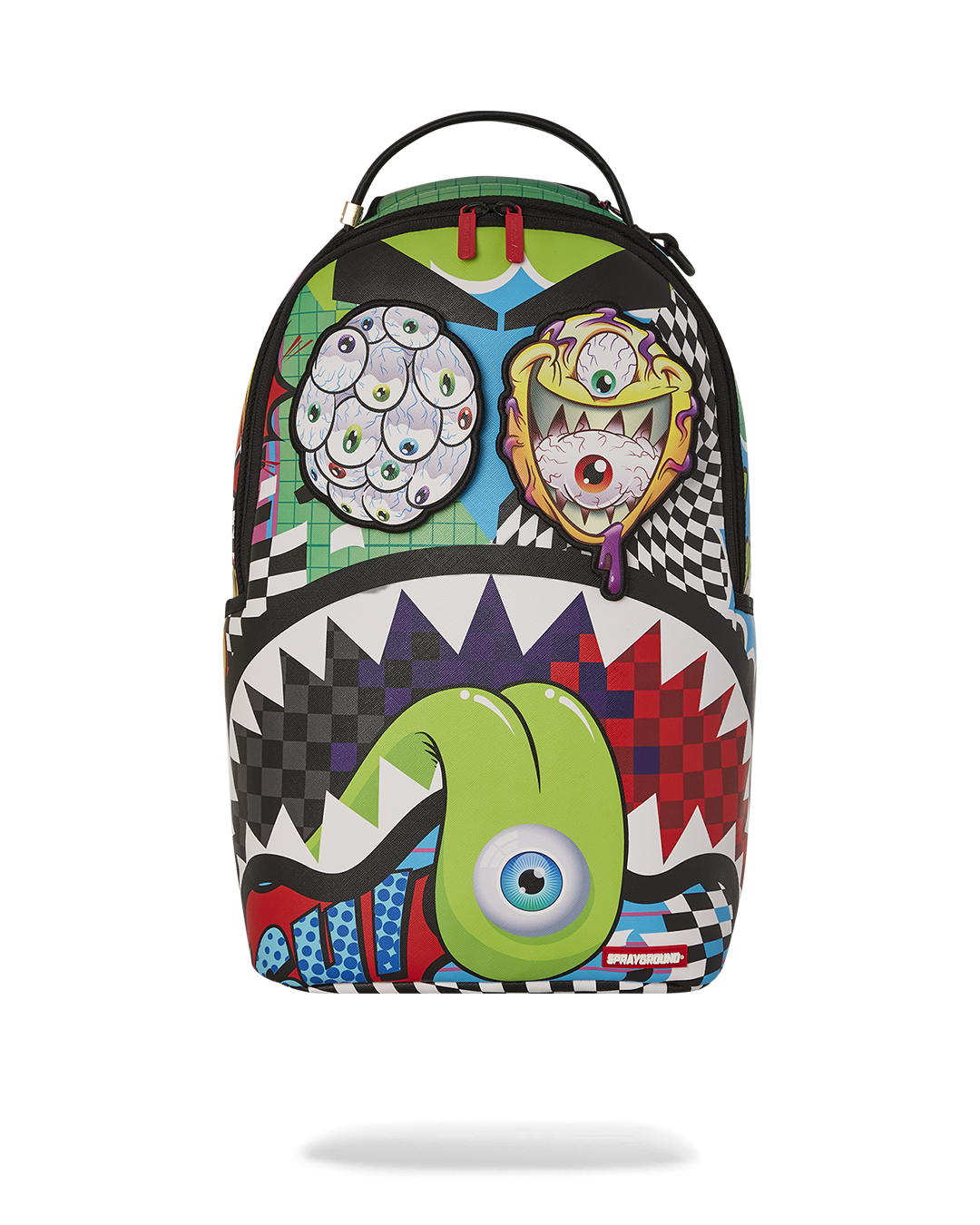 SPRAYGROUND PSYCHO WORLD OF FUN BACKPACK (WITH REMOVABLE VELCRO EYE PATCHES)