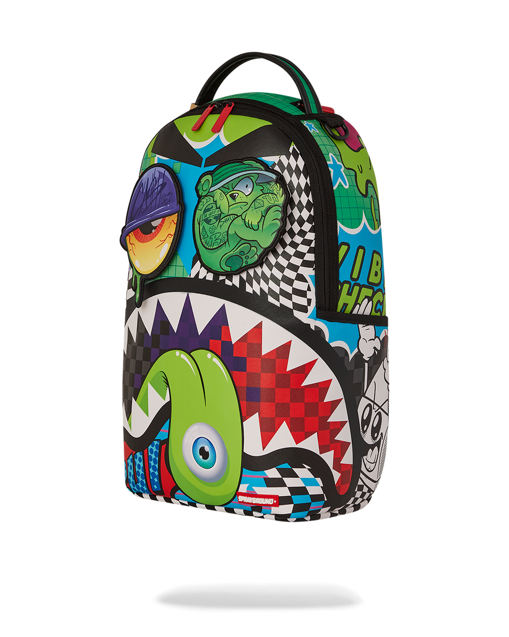 SPRAYGROUND PSYCHO WORLD OF FUN BACKPACK (WITH REMOVABLE VELCRO EYE PATCHES)