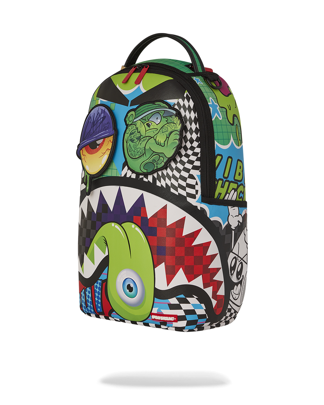 SPRAYGROUND PSYCHO WORLD OF FUN BACKPACK (WITH REMOVABLE VELCRO EYE PATCHES)