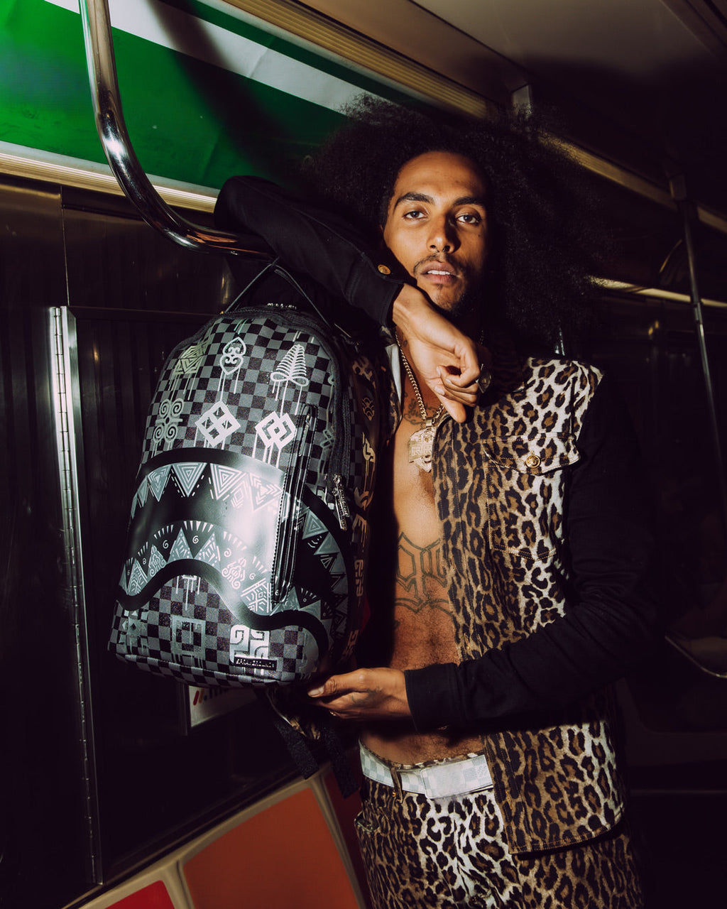 SPRAYGROUND AFRICAN INTELLIGENCE 9 POWER GLYPHICS BACKPACK - SANDFLOWER COLLAB