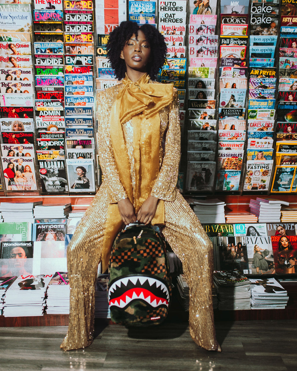 SPRAYGROUND BIG SKY FUR SHARK BACKPACK