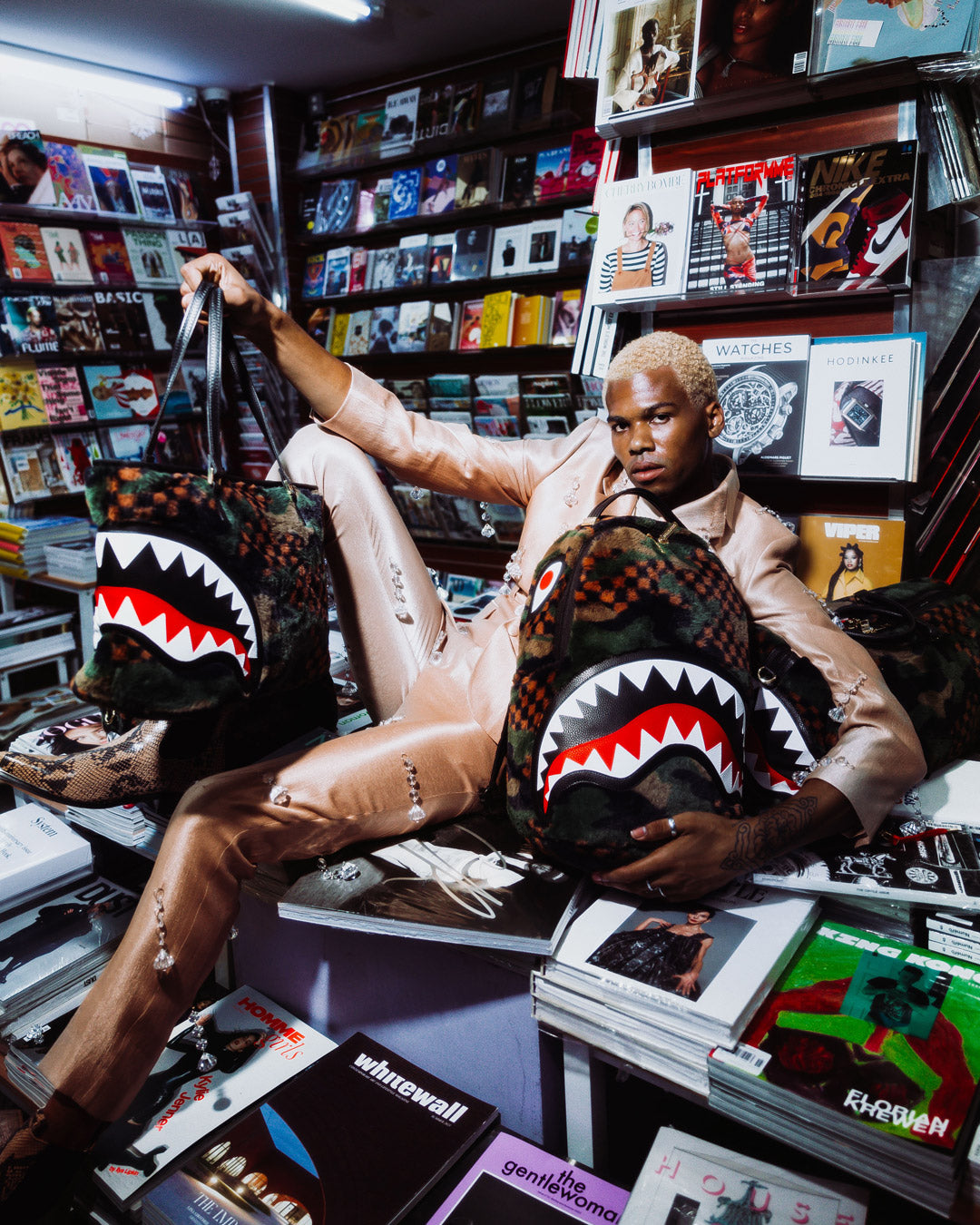 SPRAYGROUND BIG SKY FUR SHARK BACKPACK