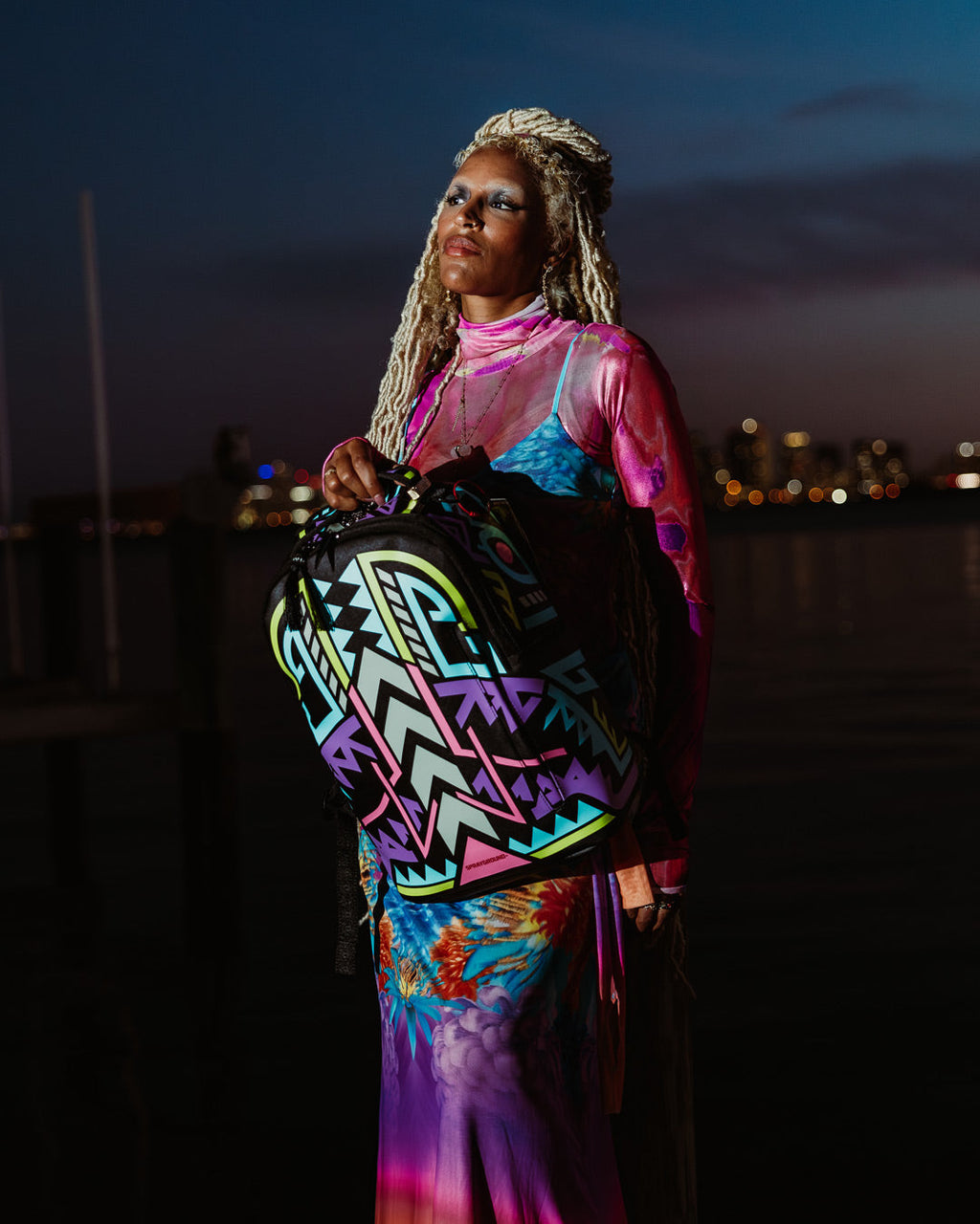 SPRAYGROUND A.I. PATH TO THE FUTURE III BACKPACK - SANDFLOWER COLLAB (GLOW IN THE DARK)