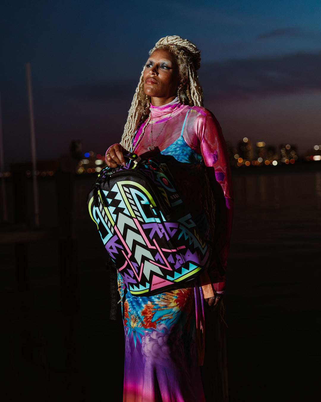 SPRAYGROUND A.I. PATH TO THE FUTURE III BACKPACK - SANDFLOWER COLLAB (GLOW IN THE DARK)