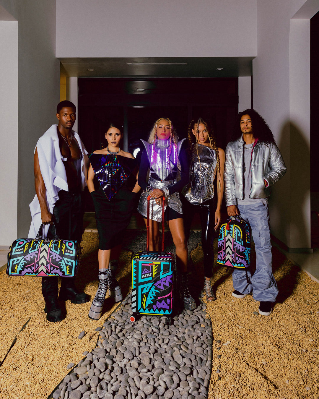 SPRAYGROUND A.I. PATH TO THE FUTURE III BACKPACK - SANDFLOWER COLLAB (GLOW IN THE DARK)