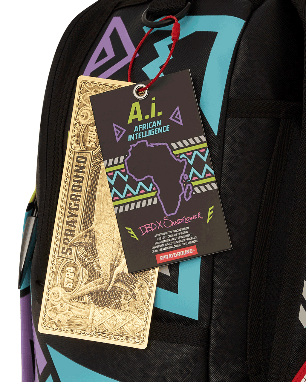 SPRAYGROUND A.I. PATH TO THE FUTURE III BACKPACK - SANDFLOWER COLLAB (GLOW IN THE DARK)