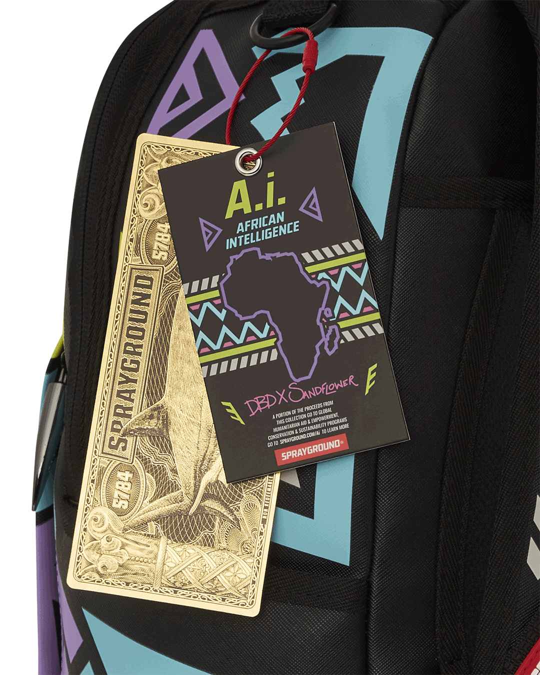 SPRAYGROUND A.I. PATH TO THE FUTURE III BACKPACK - SANDFLOWER COLLAB (GLOW IN THE DARK)