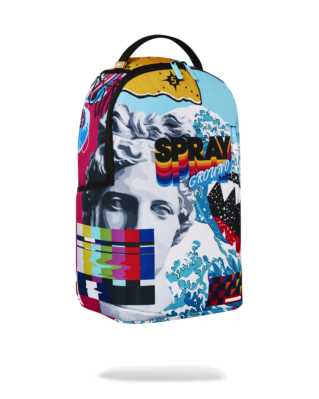 SPRAYGROUND COLLAGE OF RANDOM DLXSR BACKPACK