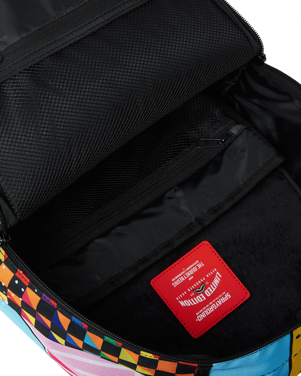 SPRAYGROUND COLLAGE OF RANDOM DLXSR BACKPACK