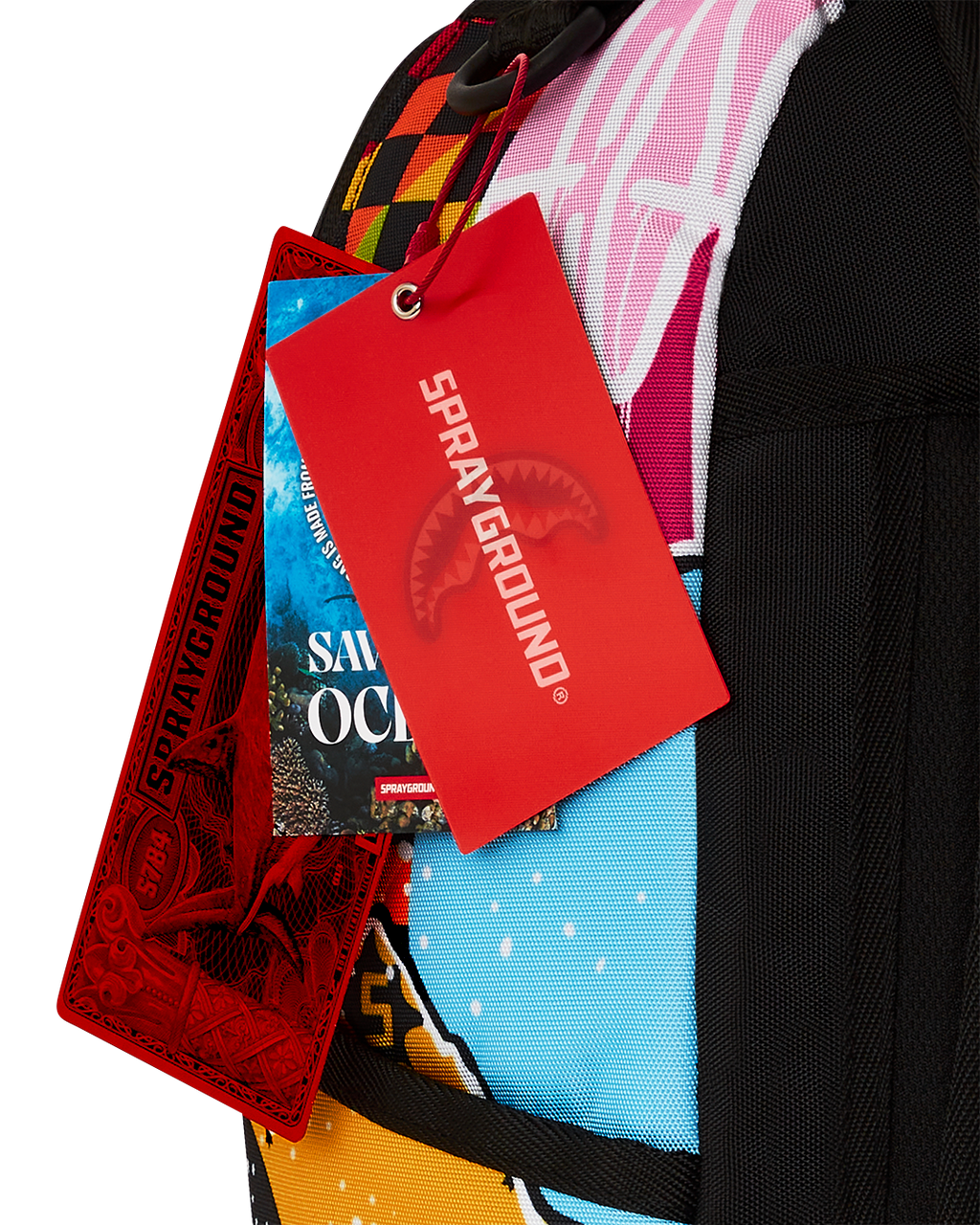 SPRAYGROUND COLLAGE OF RANDOM DLXSR BACKPACK