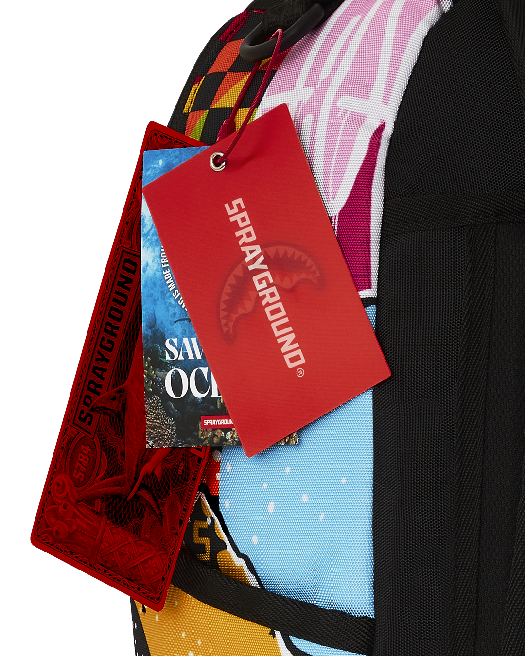 SPRAYGROUND COLLAGE OF RANDOM DLXSR BACKPACK