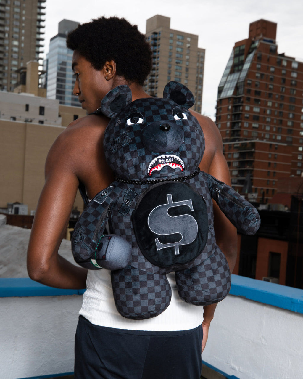 SPRAYGROUND 'WHAT THE BEEP' SHARK MONEYBEAR TEDDYBEAR BACKPACK