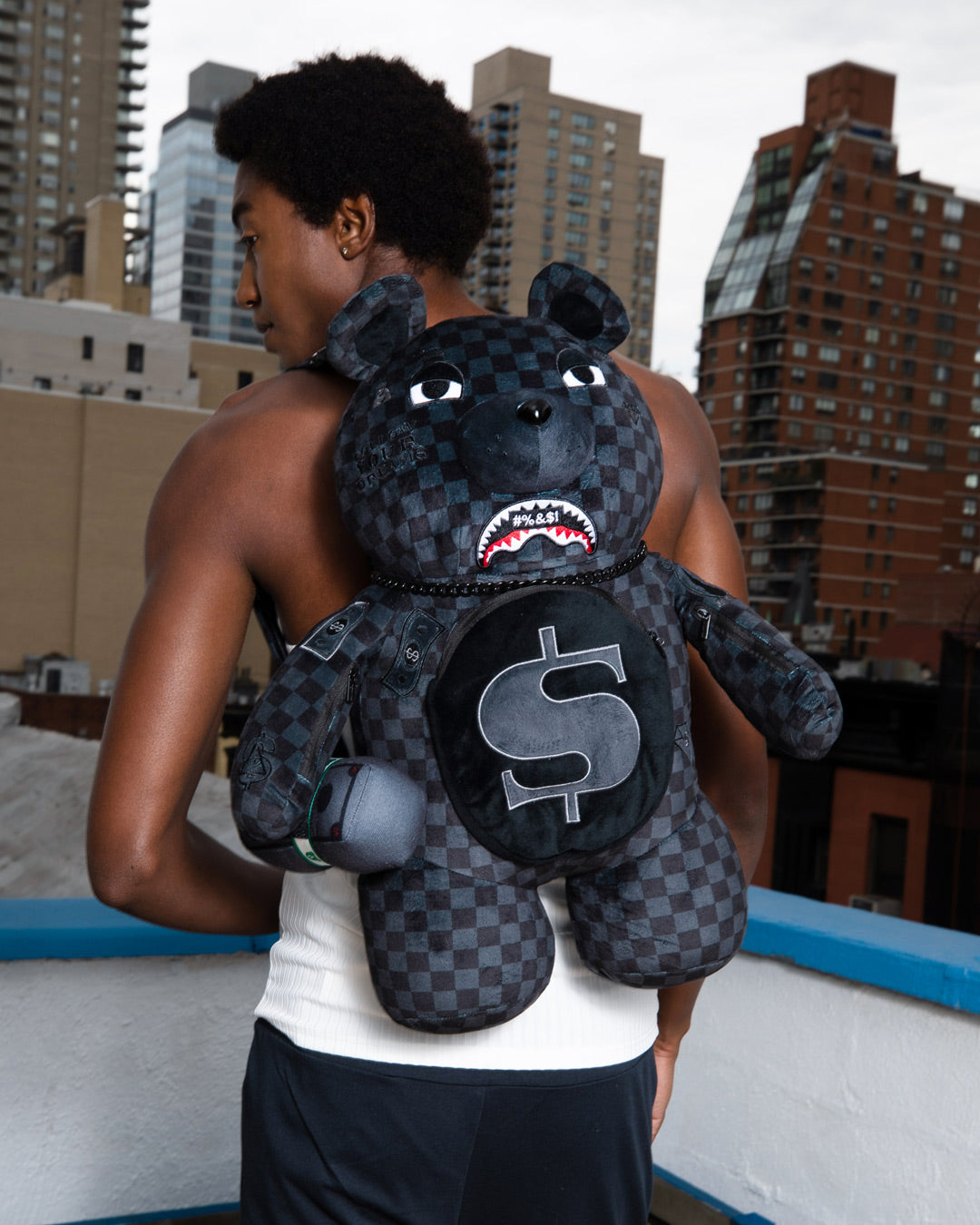SPRAYGROUND 'WHAT THE BEEP' SHARK MONEYBEAR TEDDYBEAR BACKPACK