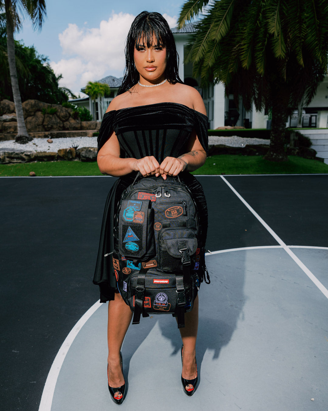 SPRAYGROUND JAMES FIRST CLASS I GOT THESE STAMPS BACKPACK